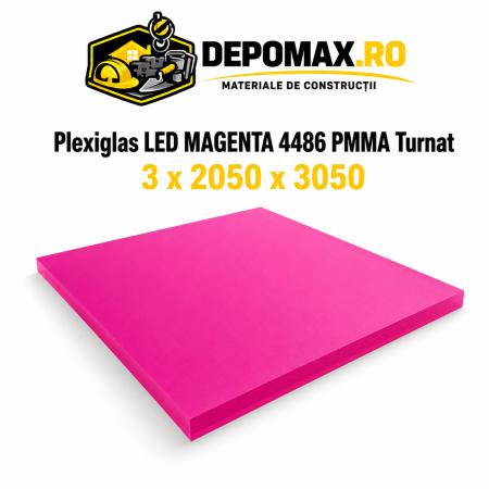 Plexiglas LED Magenta 4486 PMMA turnat satinat 3 x 2050 x 3050 mm